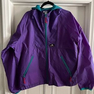Sierra designs 90’s purple teal hooded windbreaker jacket size XL